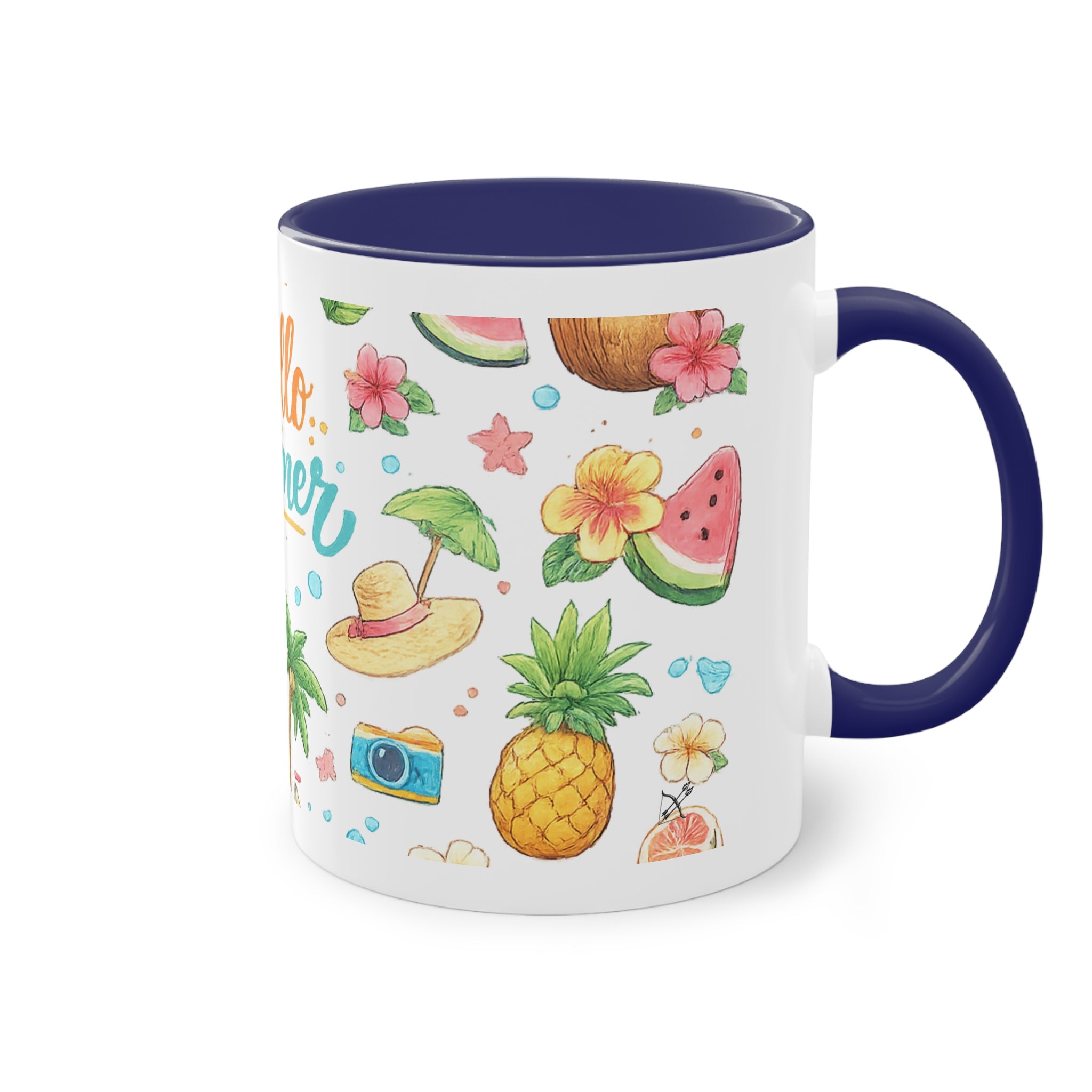 Taza Bicolor "Hello Summer" | Diseño Tropical Veraniego | Detallia
