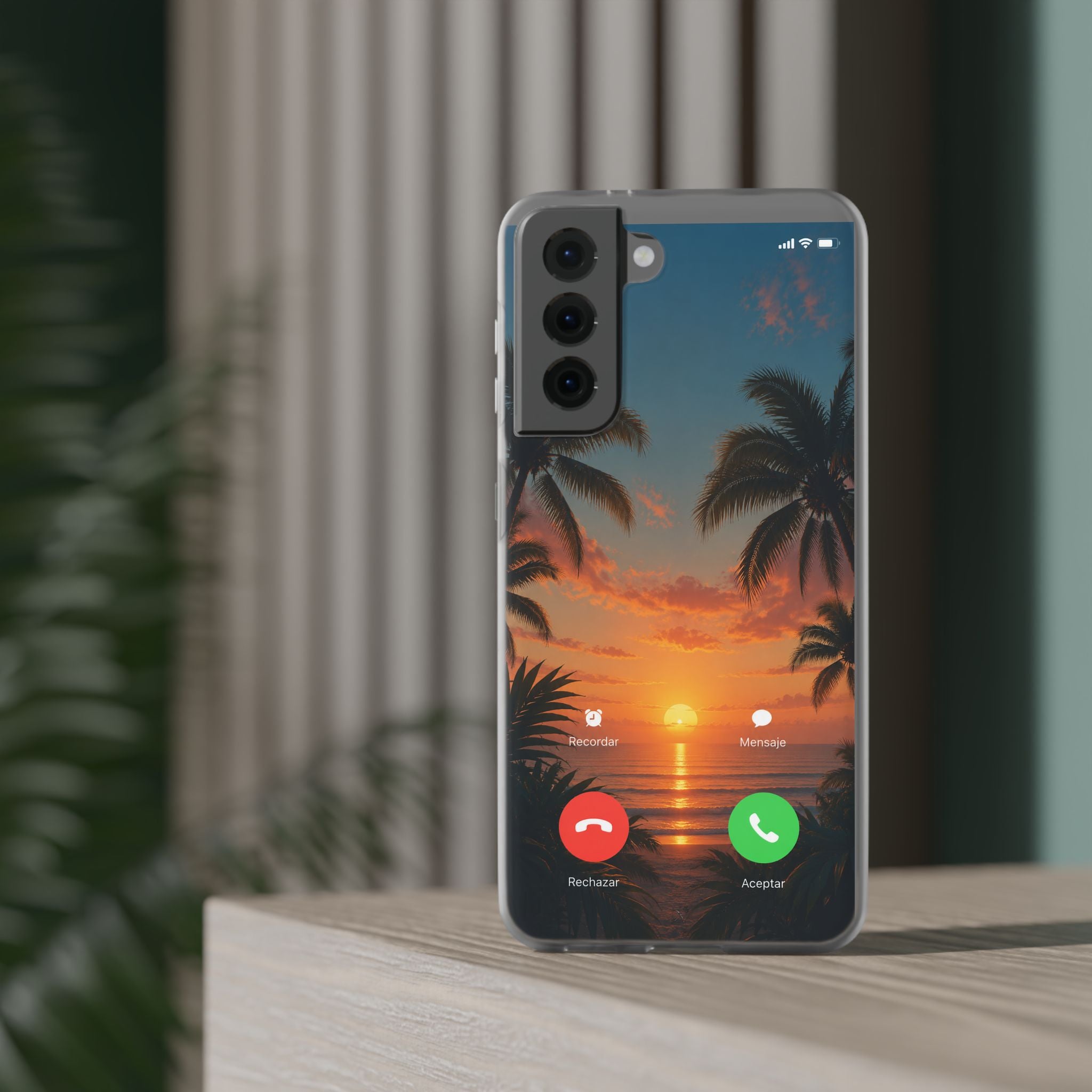 Funda Móvil Llamada Atardecer Tropical | Detallia