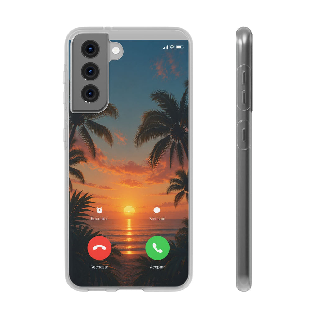 Funda Móvil Llamada Atardecer Tropical | Detallia
