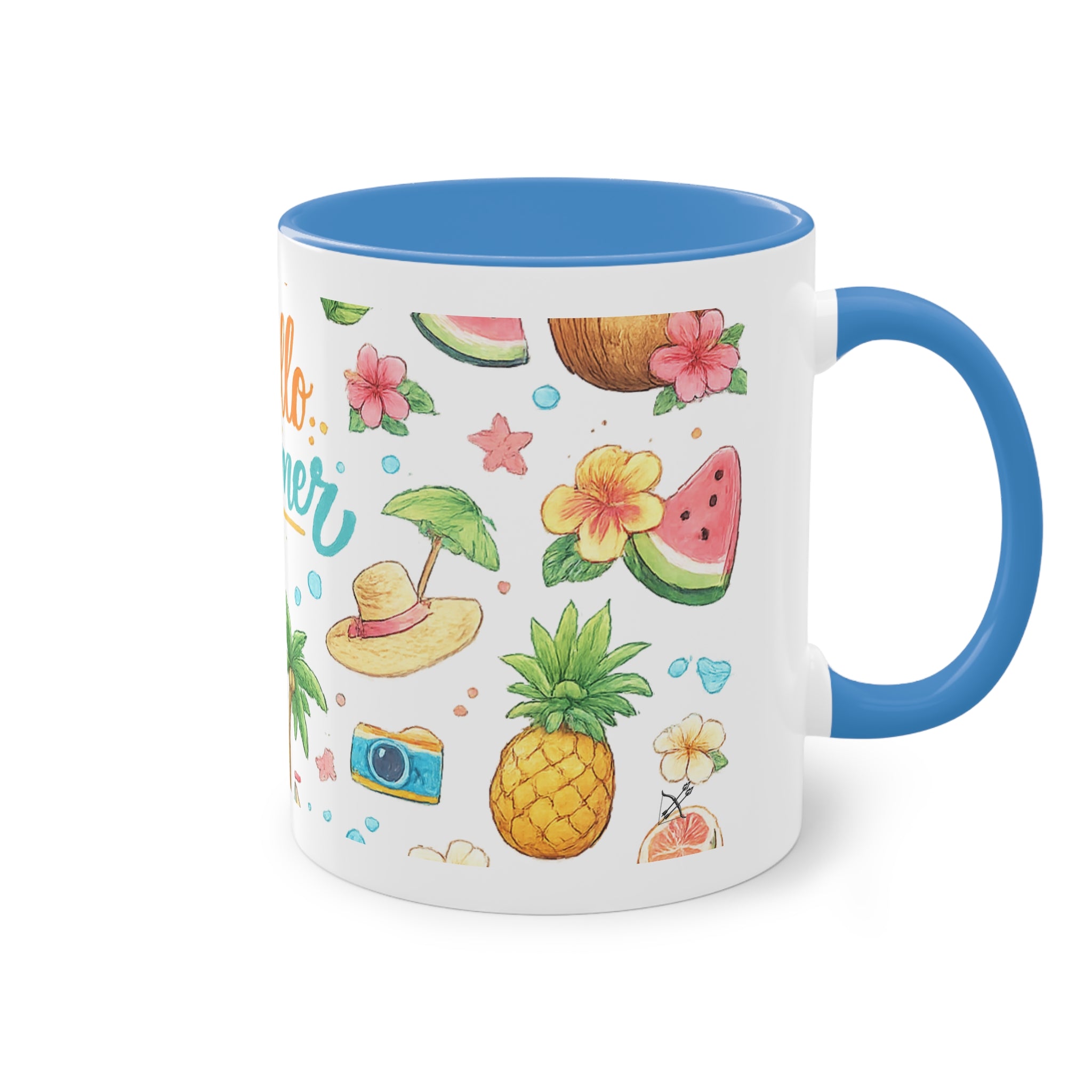 Taza Bicolor "Hello Summer" | Diseño Tropical Veraniego | Detallia