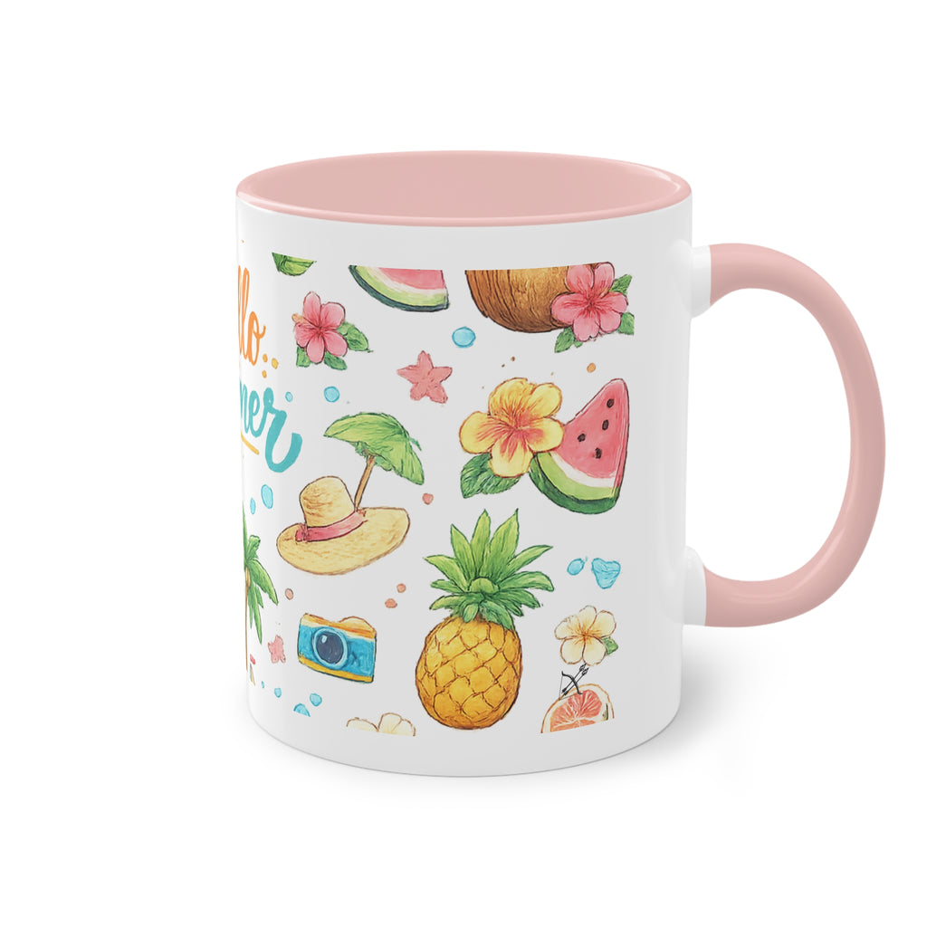 Taza Bicolor "Hello Summer" | Diseño Tropical Veraniego | Detallia