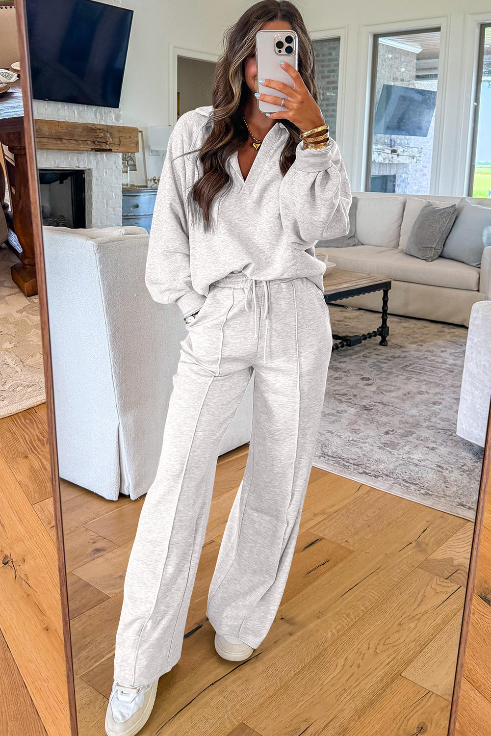 Conjunto Caqui Oscuro de Jersey con Cuello Polo y Pantalón de Cordón | Detallia