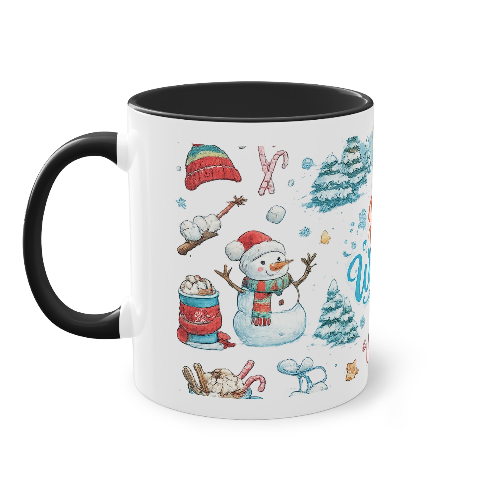 Taza Bicolor "Hello Winter" | Diseño Invernal Acuarela | Detallia