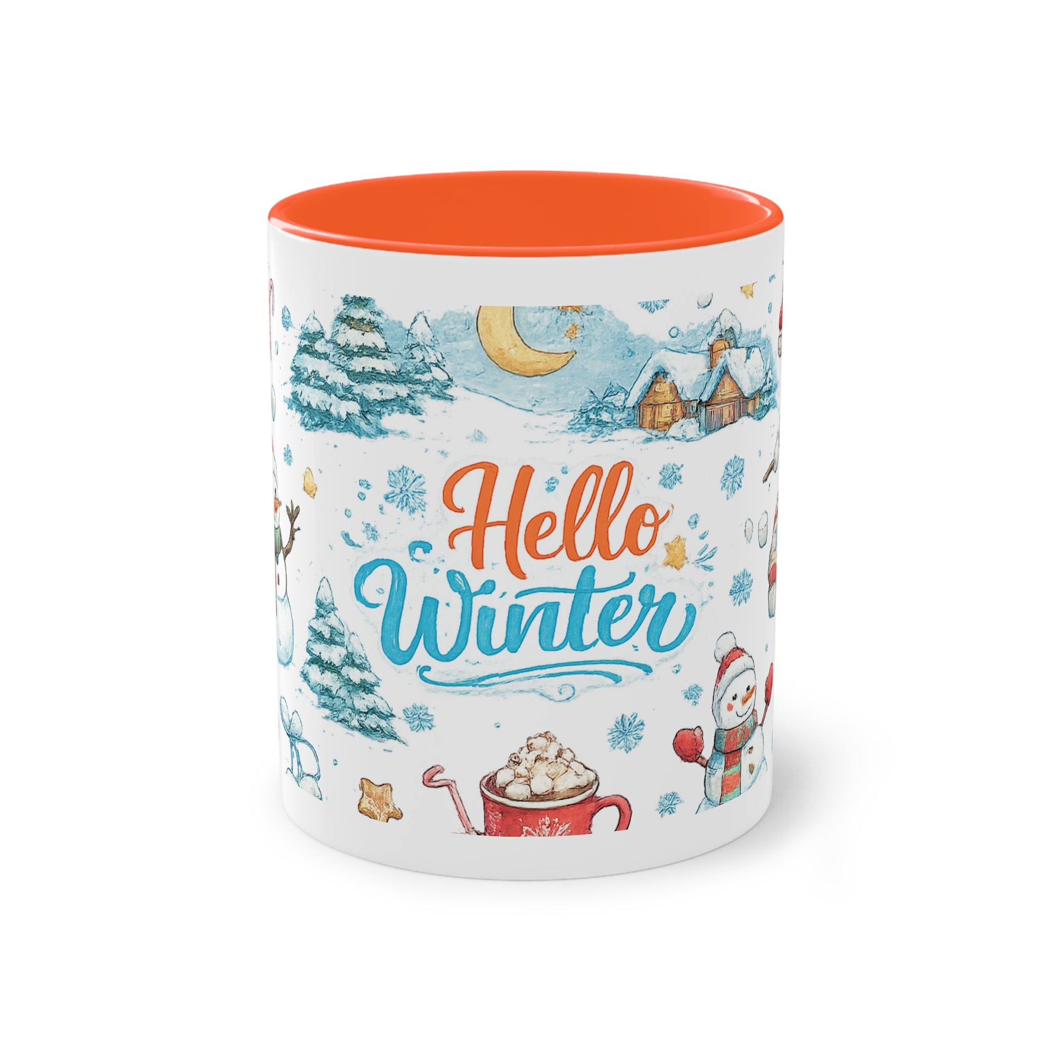 Taza Bicolor "Hello Winter" | Diseño Invernal Acuarela | Detallia