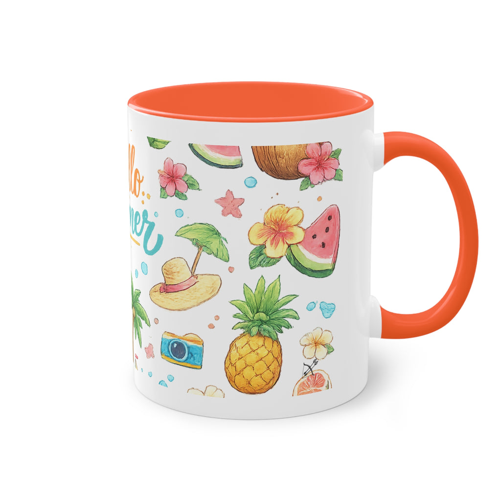 Taza Bicolor "Hello Summer" | Diseño Tropical Veraniego | Detallia