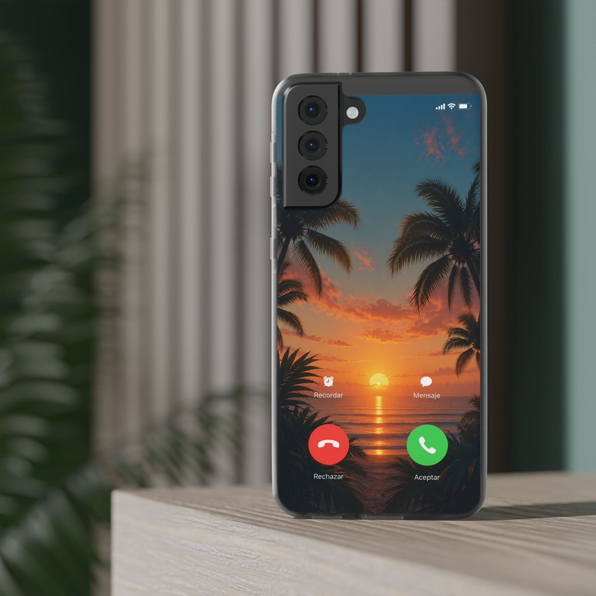 Funda Móvil Llamada Atardecer Tropical | Detallia