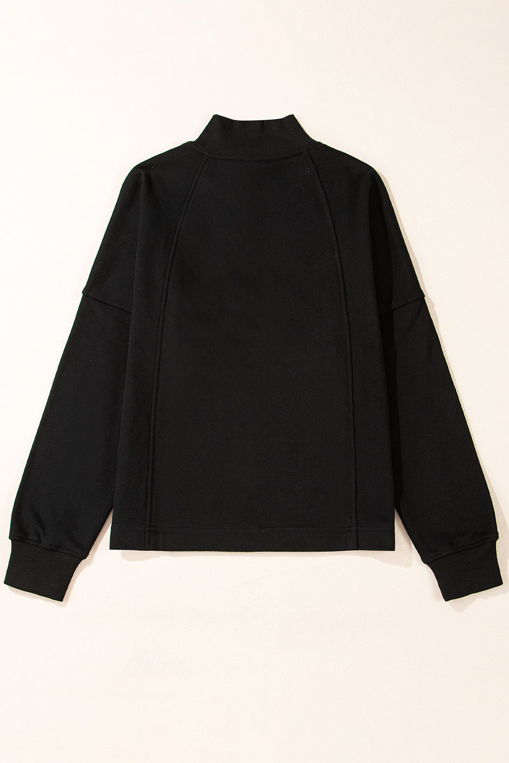 Sudadera Fucsia de Cuello Cremallera y Hombro Caído | Detallia