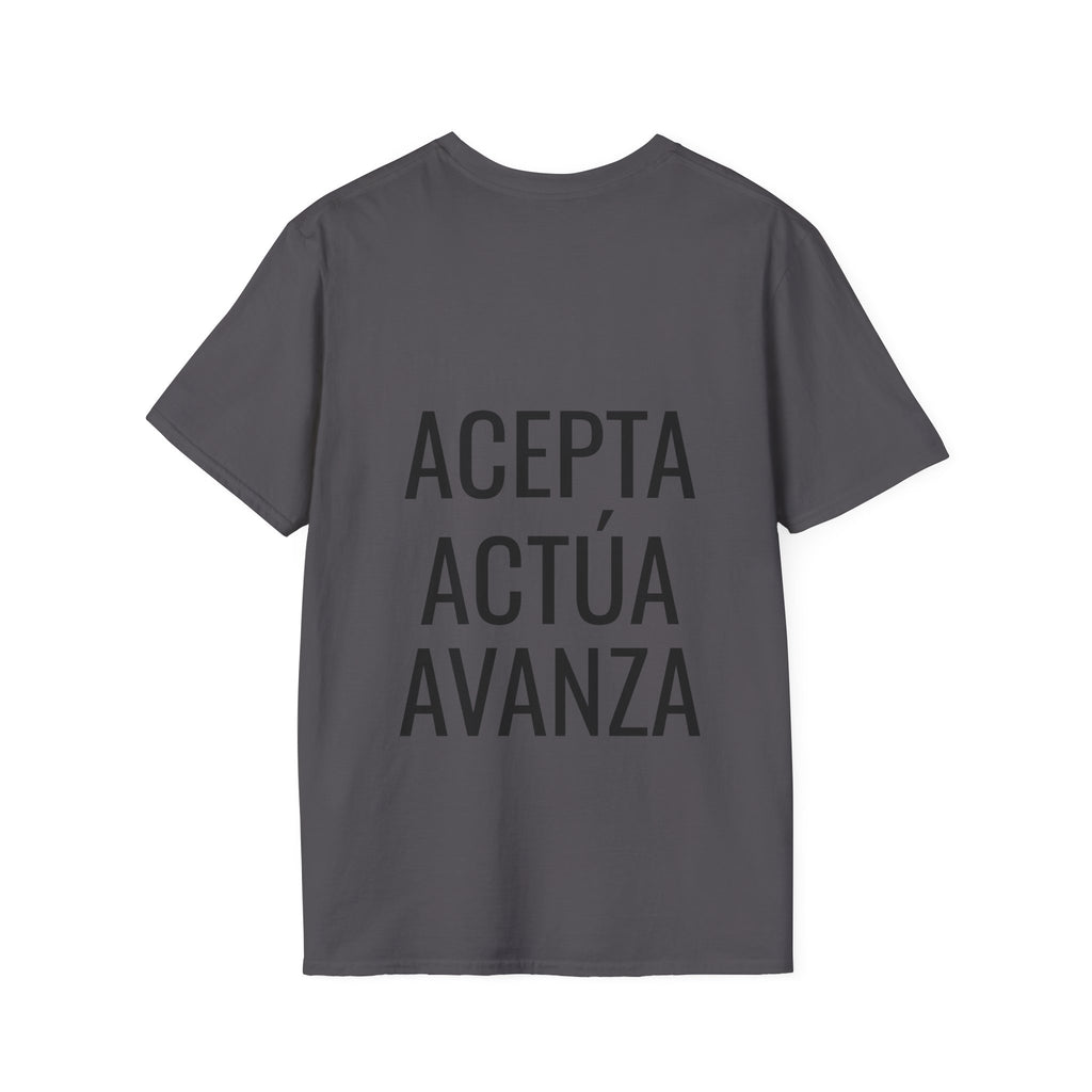 Camiseta "Acepta, Actúa, Avanza" | Detallia