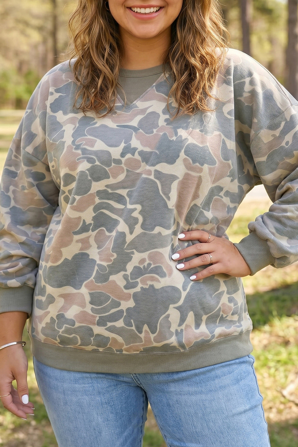 Sudadera Curvy Camuflaje Multicolor | Detallia