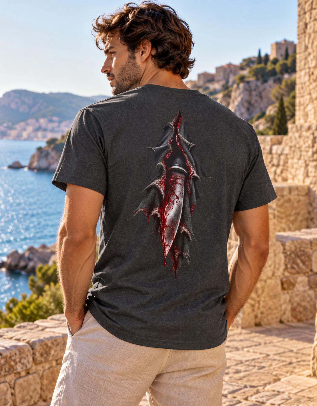 Camiseta Cuchillo Ensangrentado | Detallia