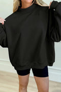 Sudadera Negra Oversize de Cuello Alto | Detallia