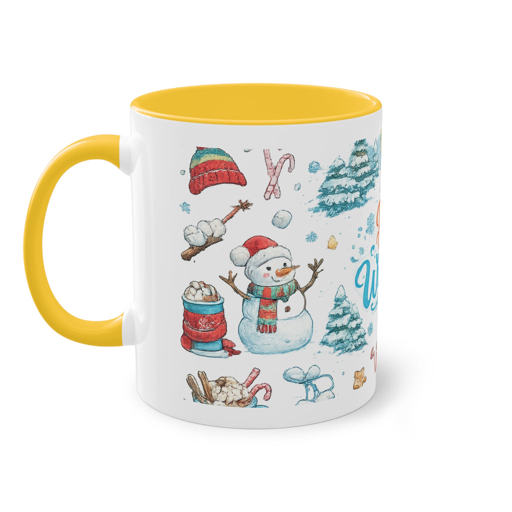 Taza Bicolor "Hello Winter" | Diseño Invernal Acuarela | Detallia