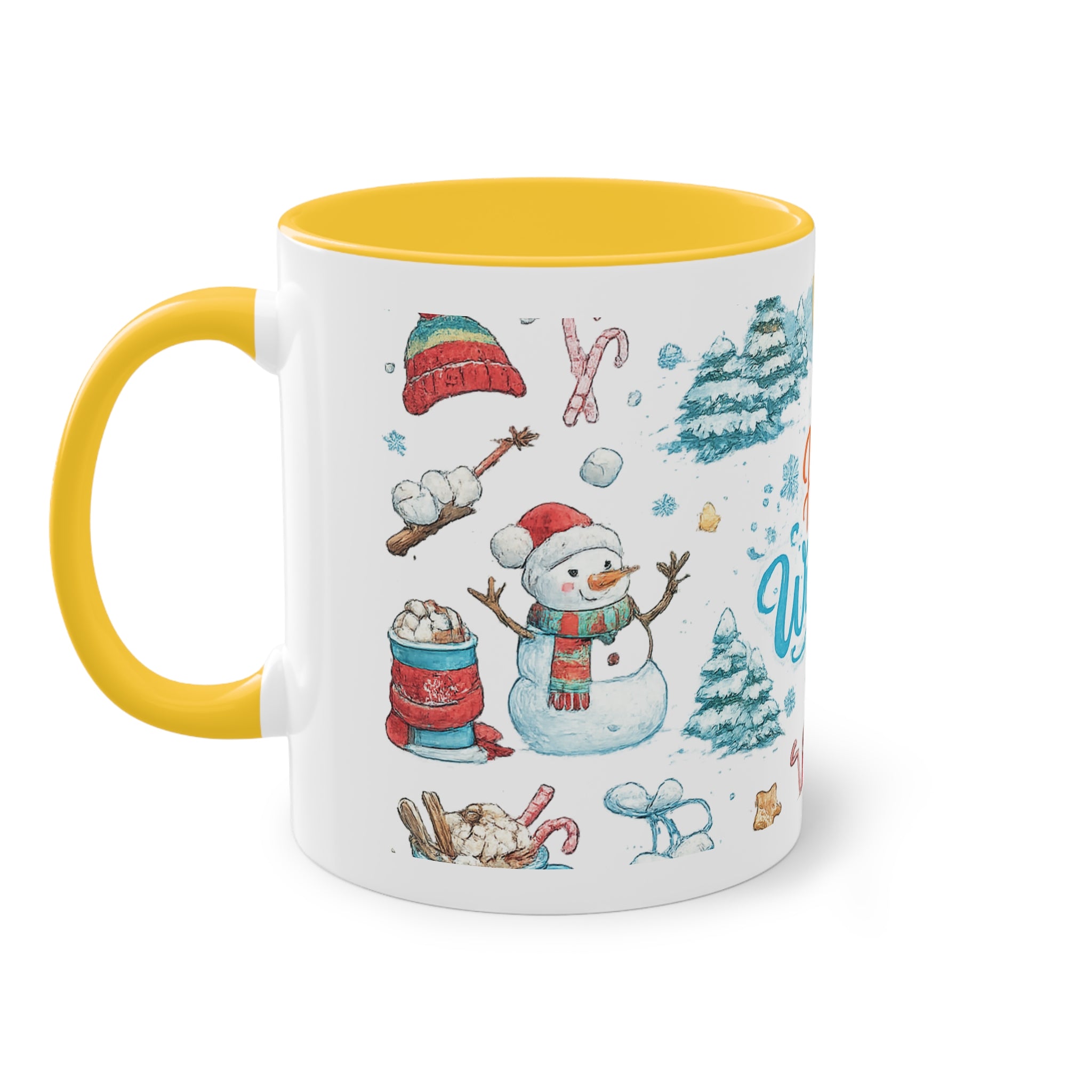 Taza Bicolor "Hello Winter" | Diseño Invernal Acuarela | Detallia