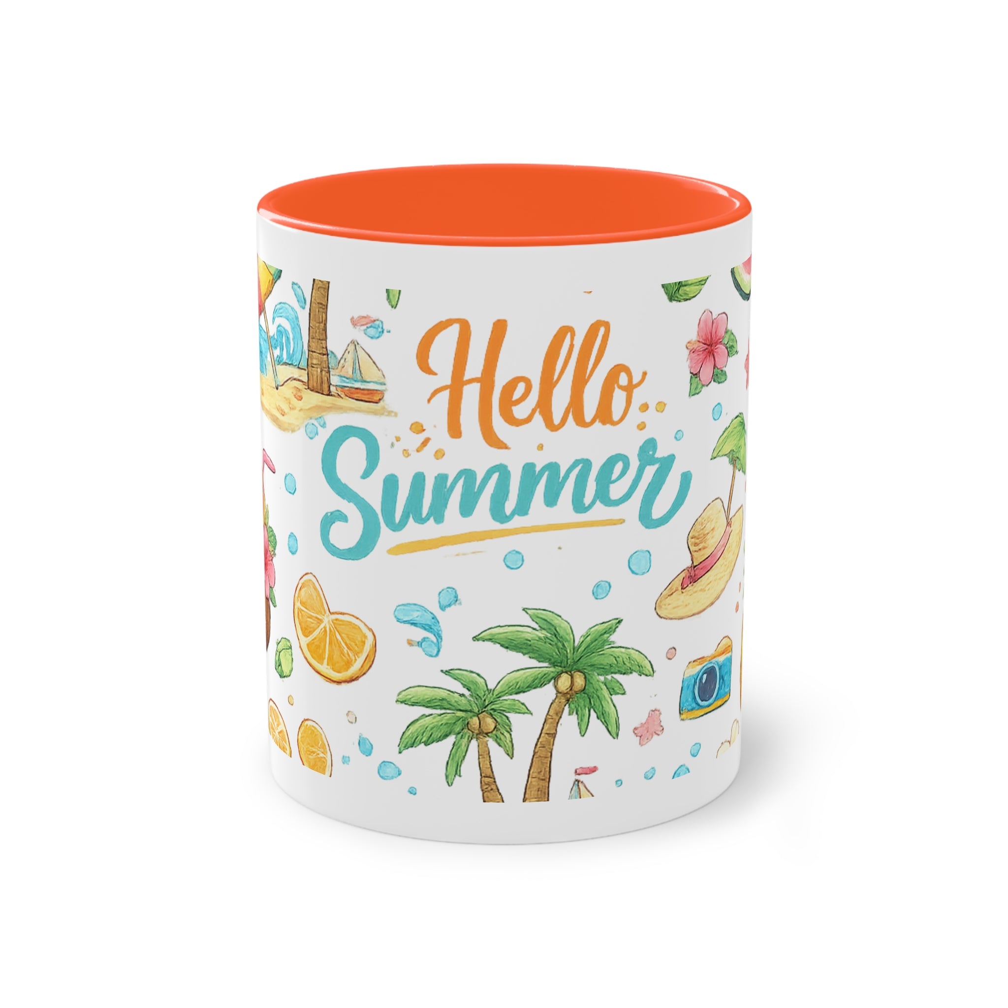 Taza Bicolor "Hello Summer" | Diseño Tropical Veraniego | Detallia