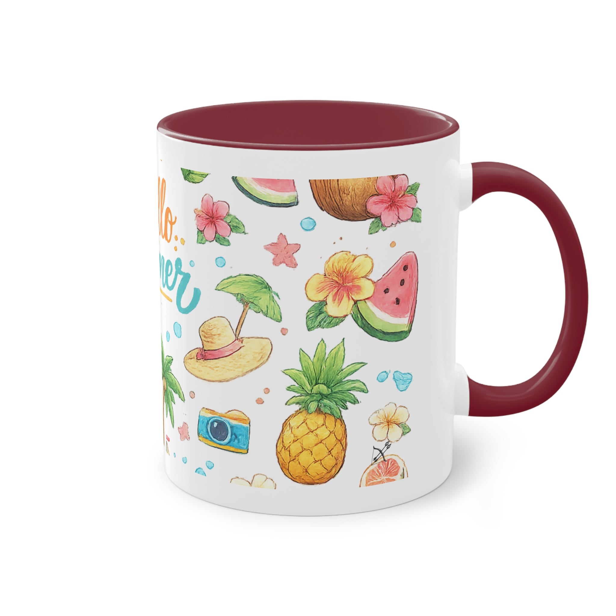 Taza Bicolor "Hello Summer" | Diseño Tropical Veraniego | Detallia