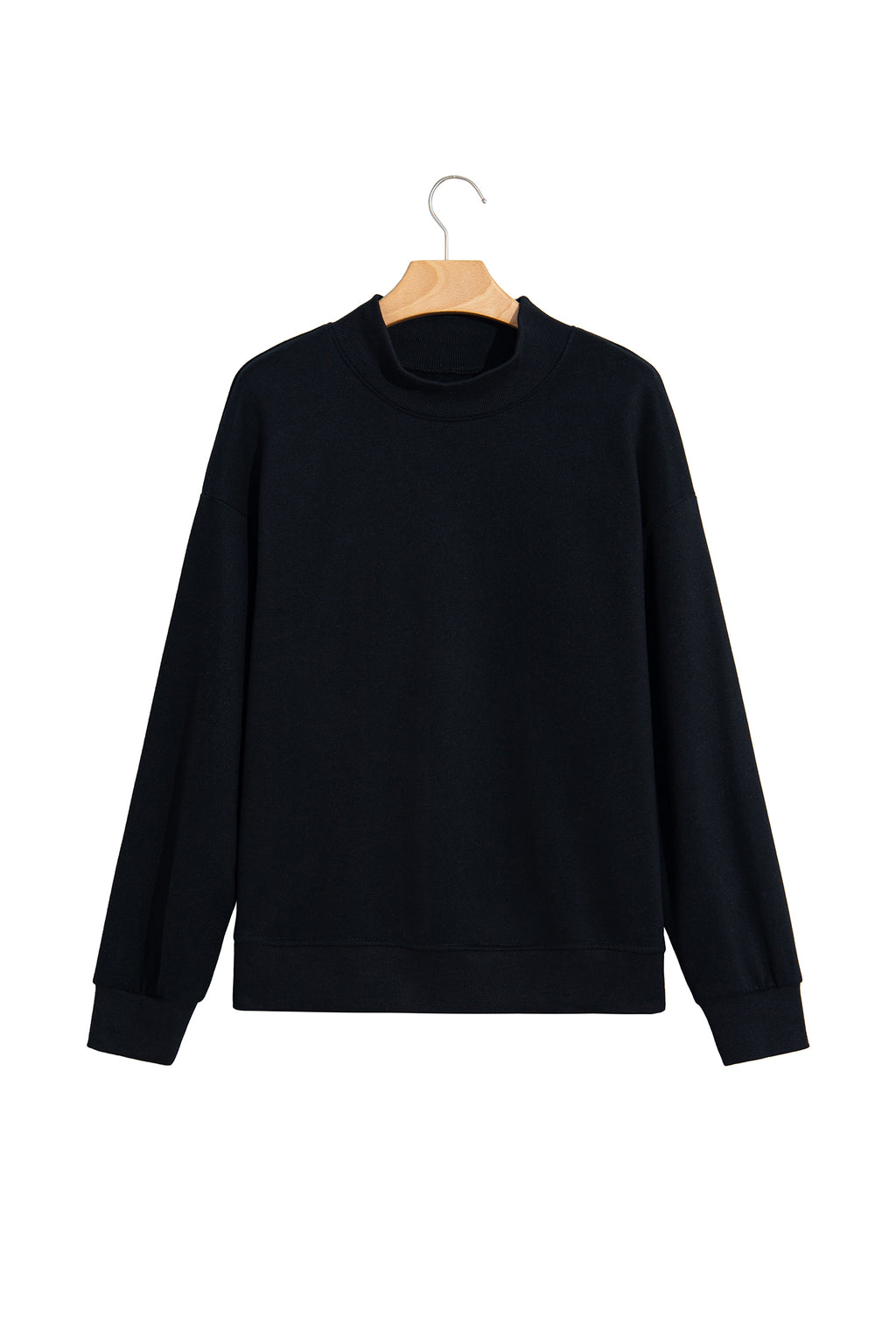 Sudadera Negra Oversize de Cuello Alto | Detallia