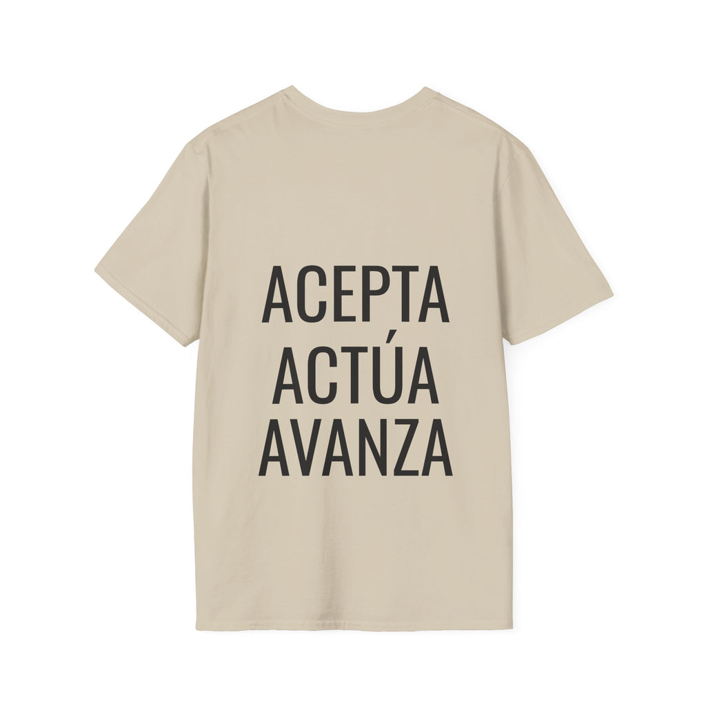 Camiseta "Acepta, Actúa, Avanza" | Detallia