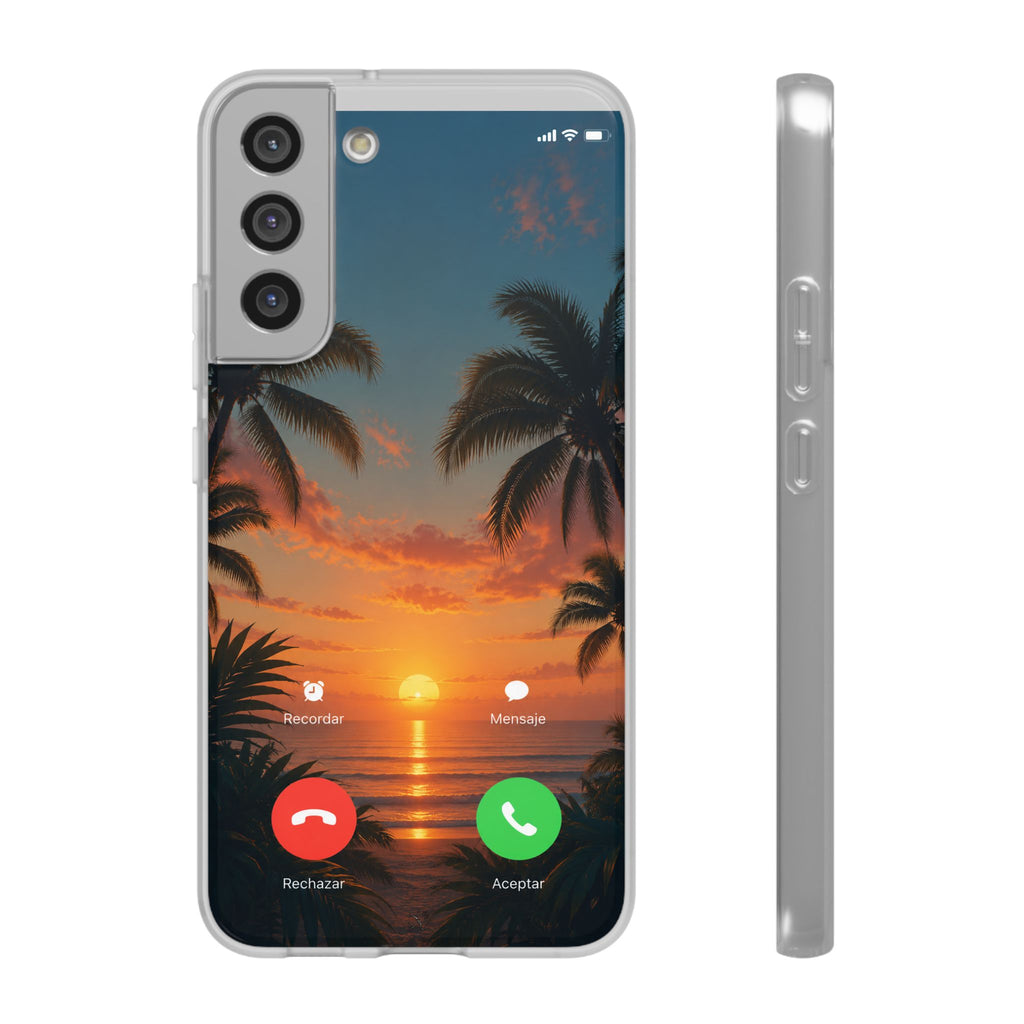 Funda Móvil Llamada Atardecer Tropical | Detallia
