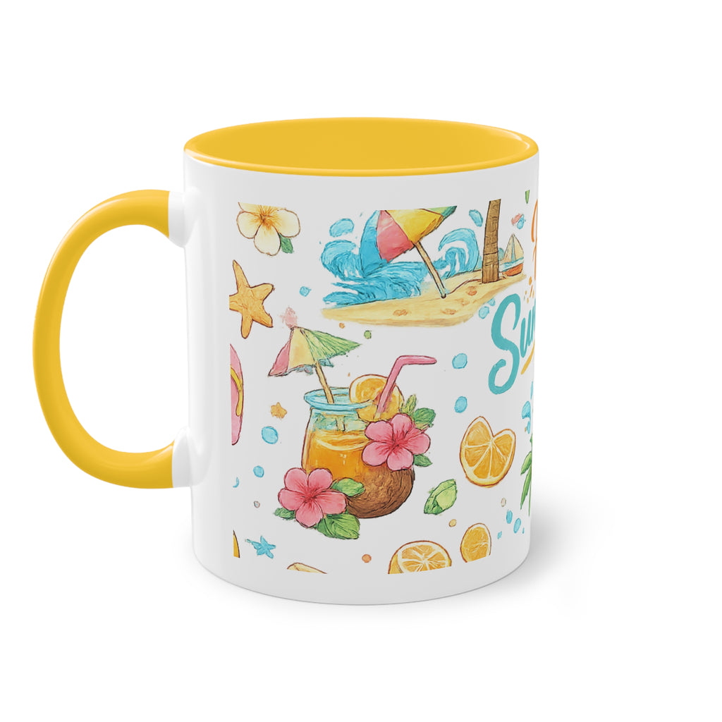 Taza Bicolor "Hello Summer" | Diseño Tropical Veraniego | Detallia