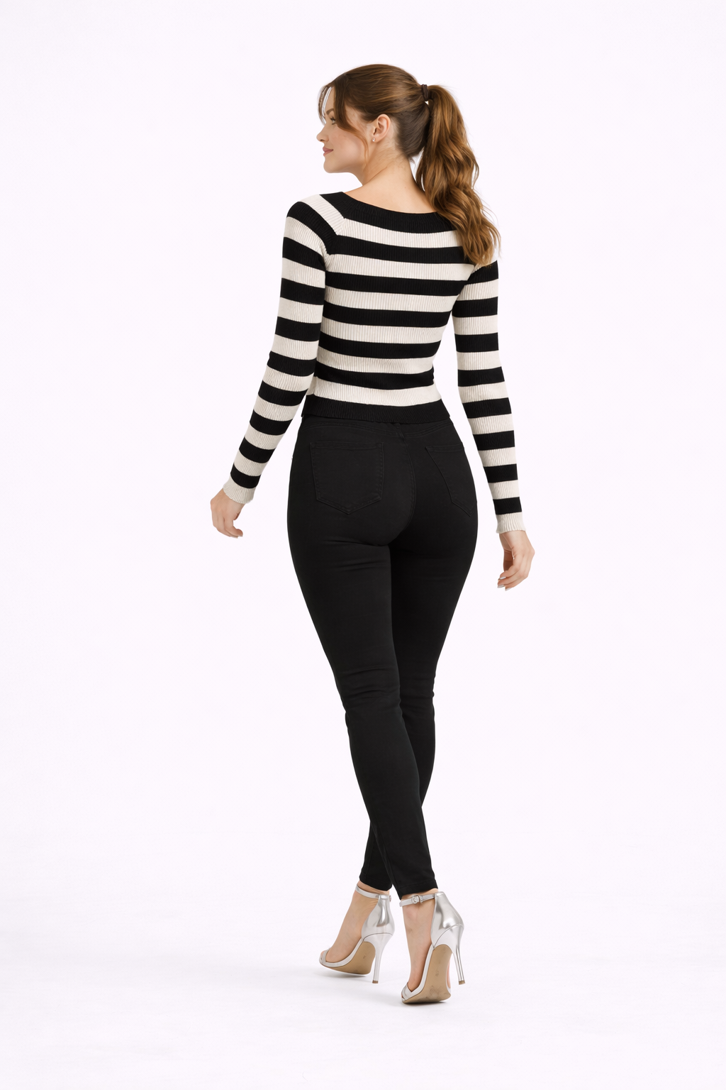 Top Perla de Rayas con Escote Cuadrado | Detallia
