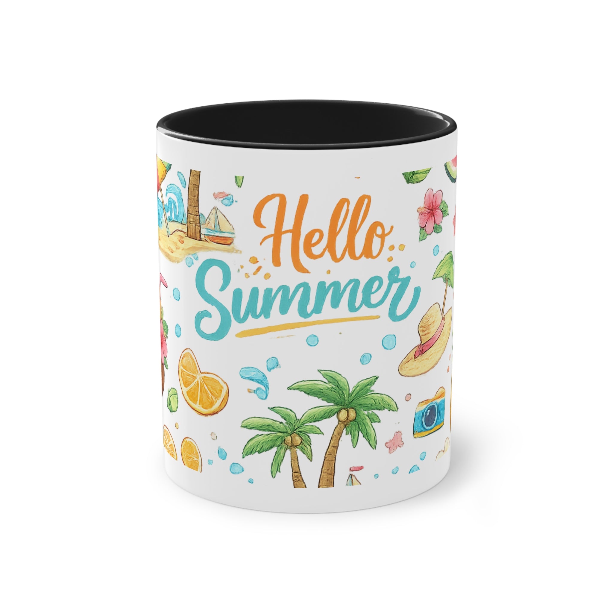 Taza Bicolor "Hello Summer" | Diseño Tropical Veraniego | Detallia