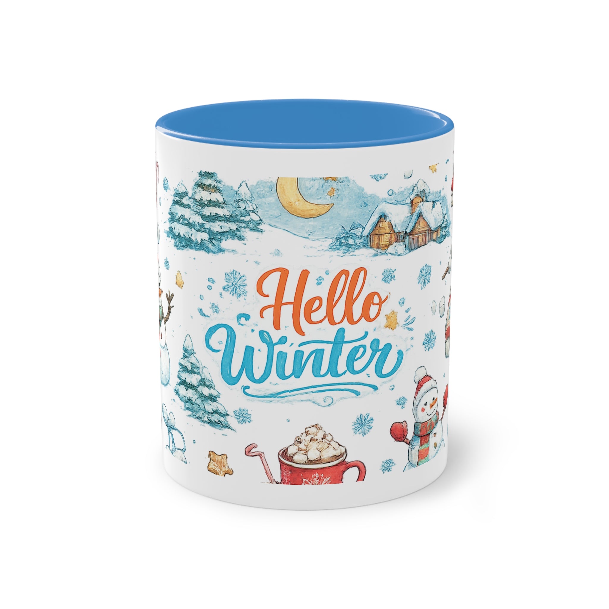 Taza Bicolor "Hello Winter" | Diseño Invernal Acuarela | Detallia