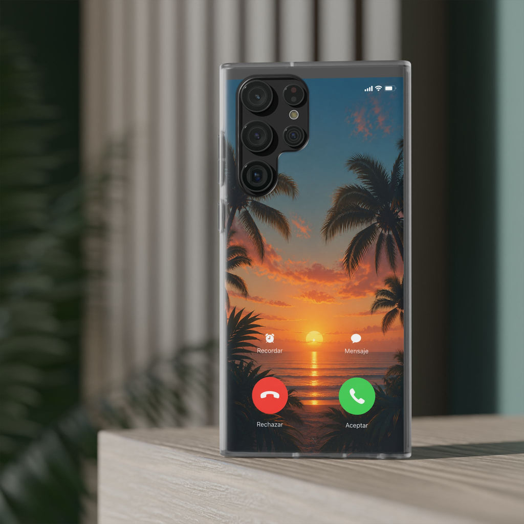 Funda Móvil Llamada Atardecer Tropical | Detallia