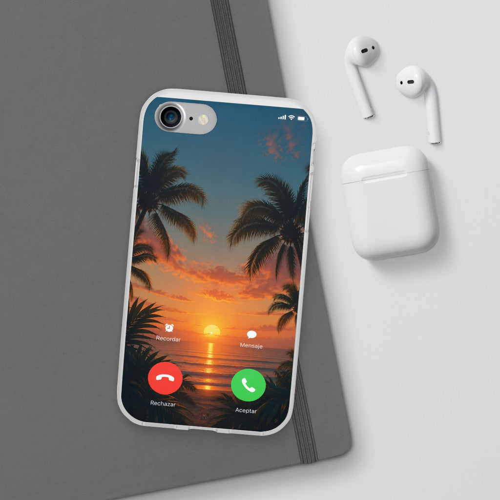 Funda Móvil Llamada Atardecer Tropical | Detallia