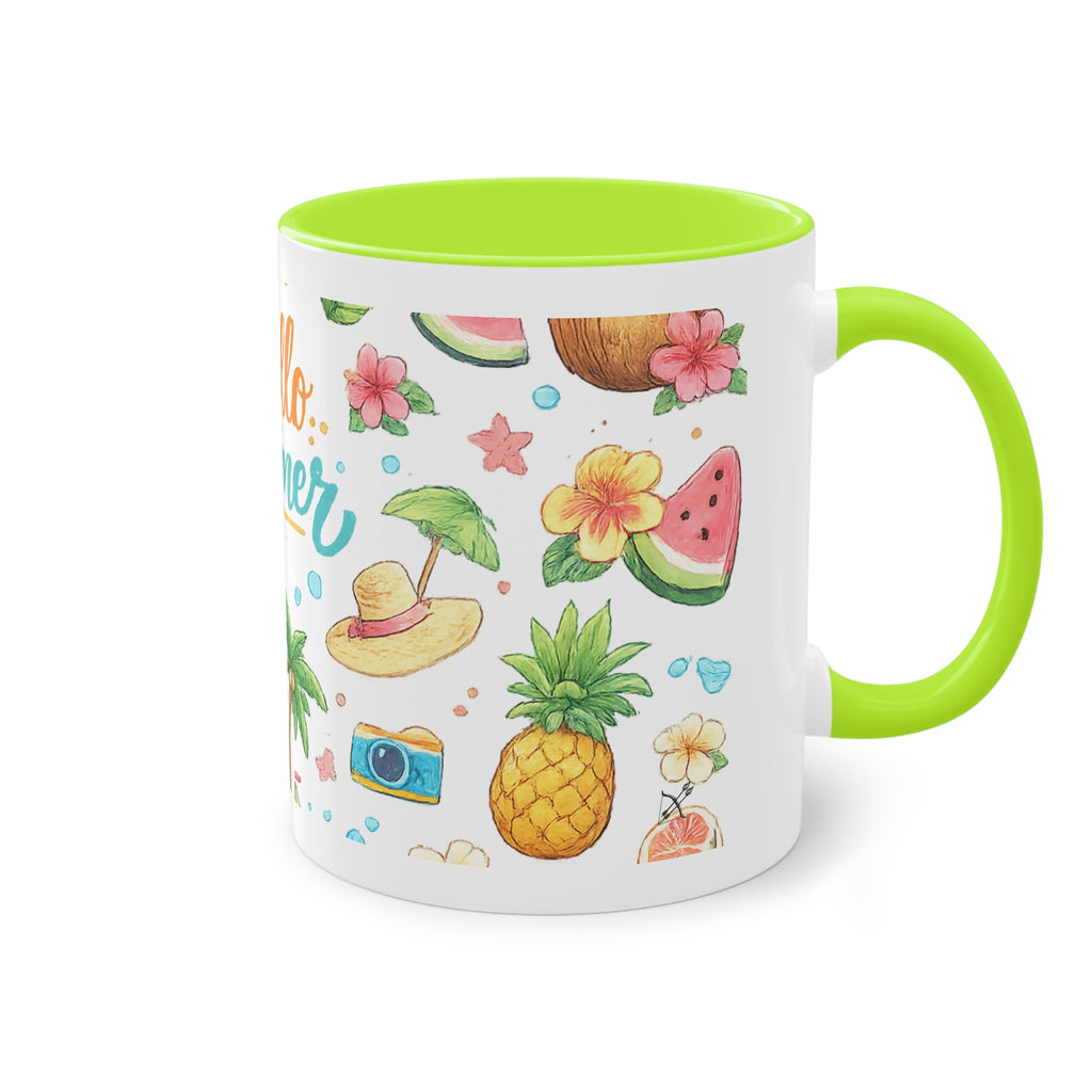 Taza Bicolor "Hello Summer" | Diseño Tropical Veraniego | Detallia