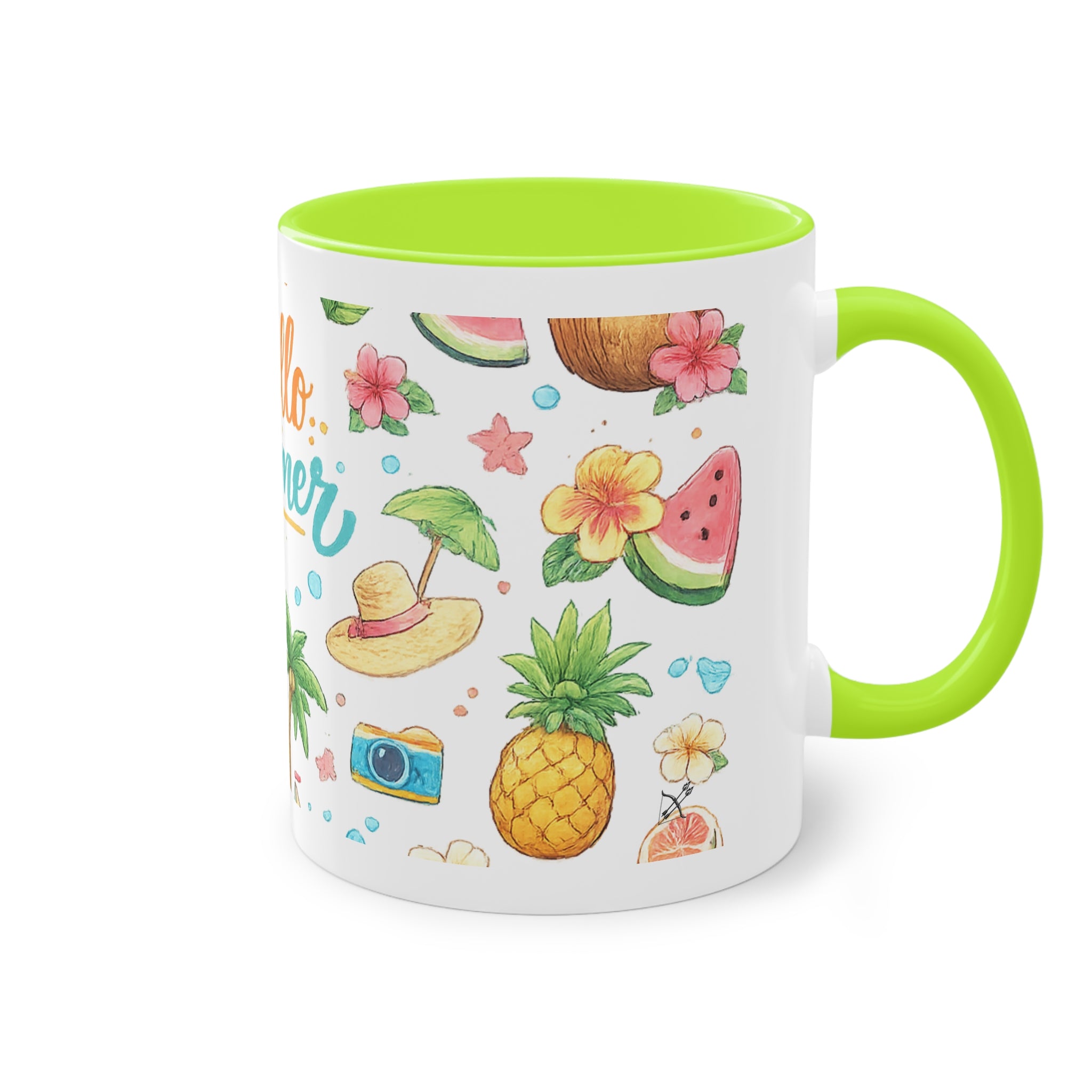 Taza Bicolor "Hello Summer" | Diseño Tropical Veraniego | Detallia