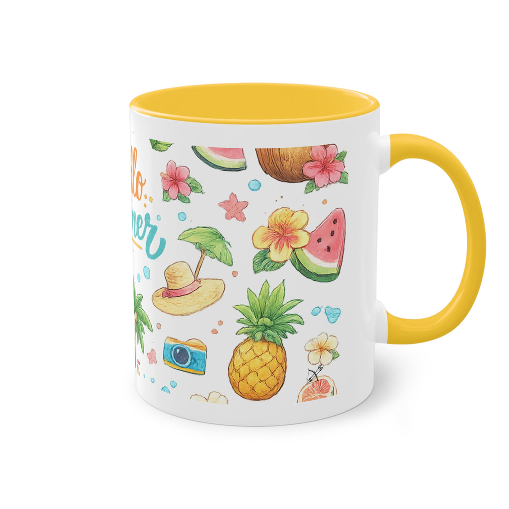 Taza Bicolor "Hello Summer" | Diseño Tropical Veraniego | Detallia