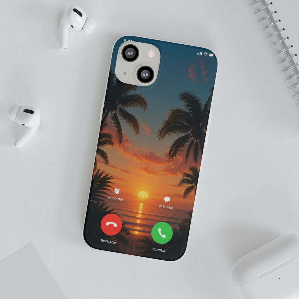 Funda Móvil Llamada Atardecer Tropical | Detallia