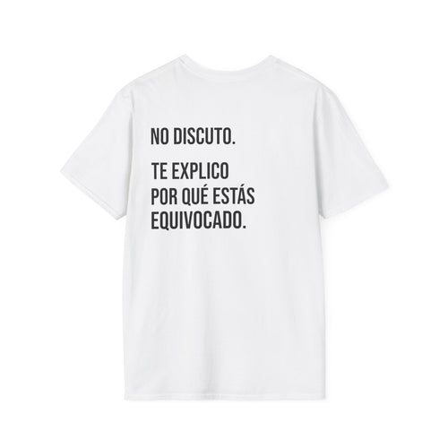 Camiseta No Discuto - vista frontal del estampado