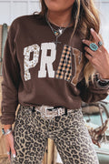 Sudadera Western Café con Parches Bordados | Detallia