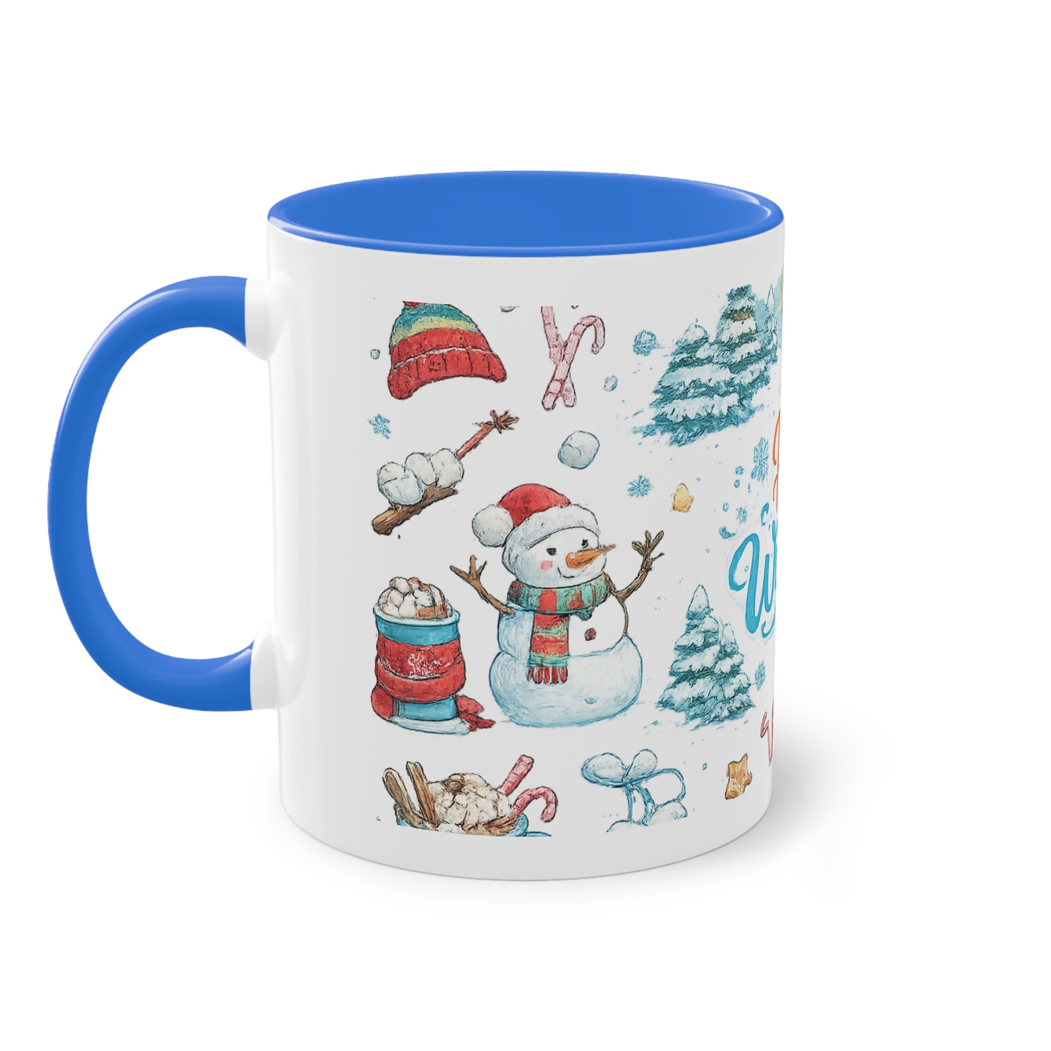 Taza Bicolor "Hello Winter" | Diseño Invernal Acuarela | Detallia
