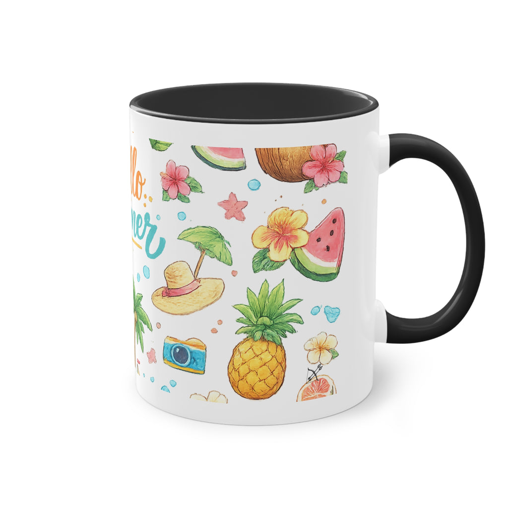 Taza Bicolor "Hello Summer" | Diseño Tropical Veraniego | Detallia
