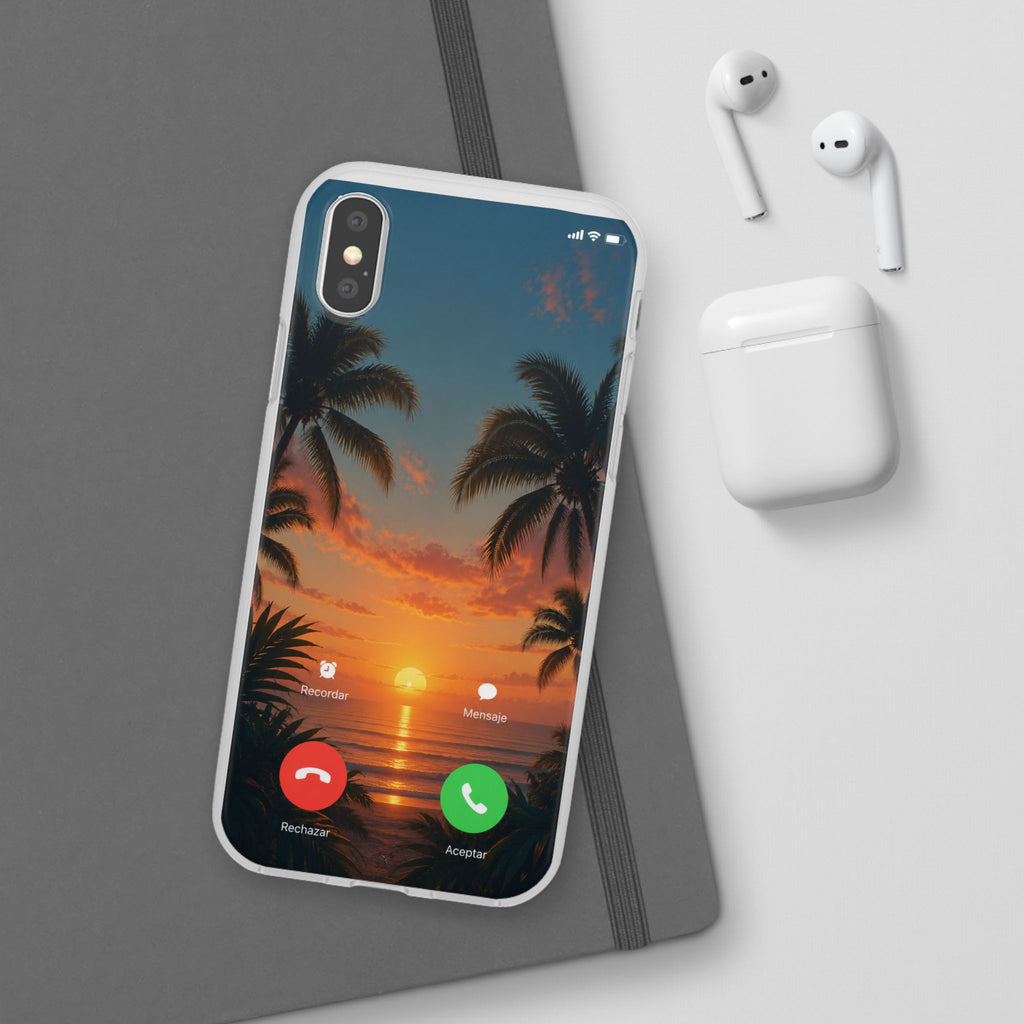 Funda Móvil Llamada Atardecer Tropical | Detallia