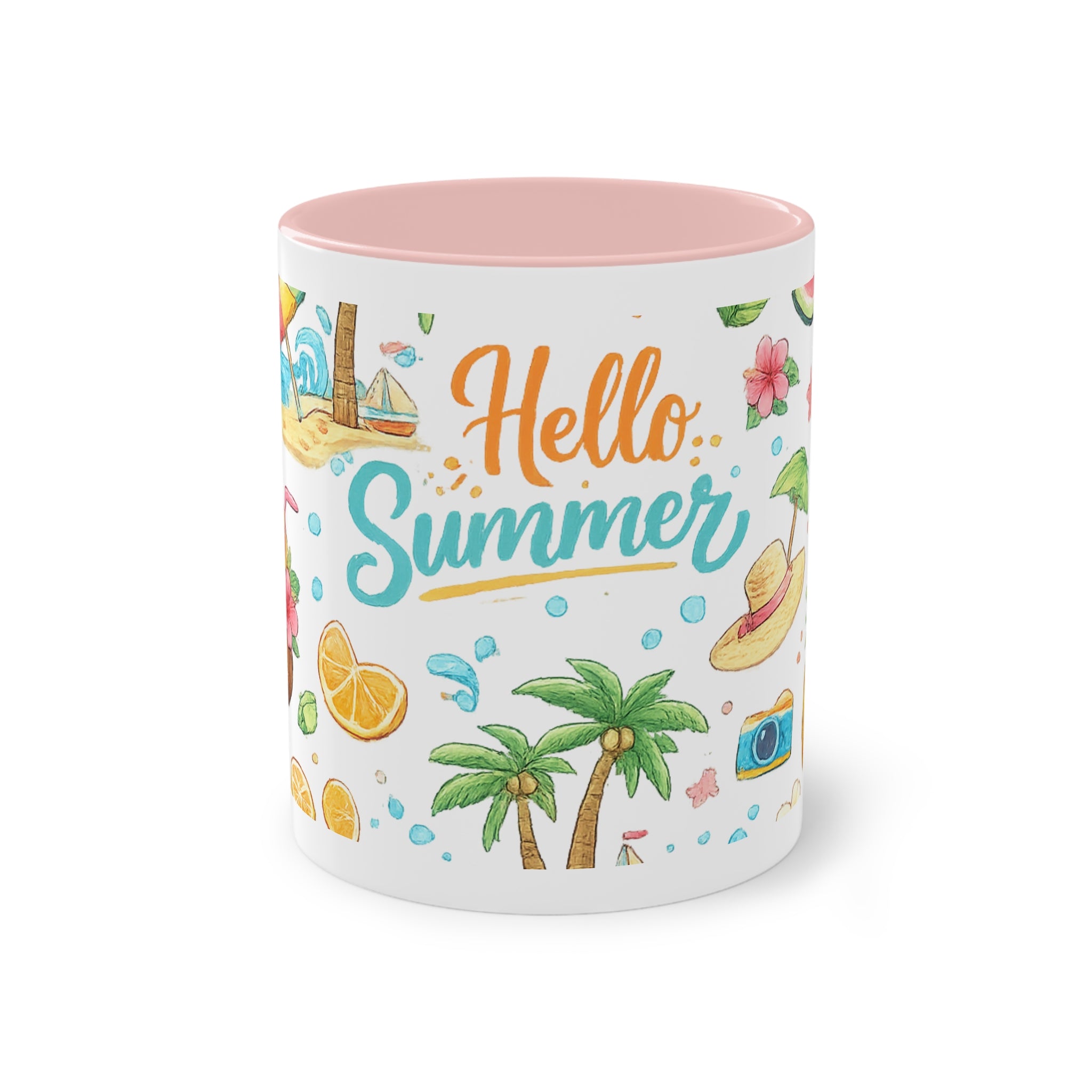 Taza Bicolor "Hello Summer" | Diseño Tropical Veraniego | Detallia
