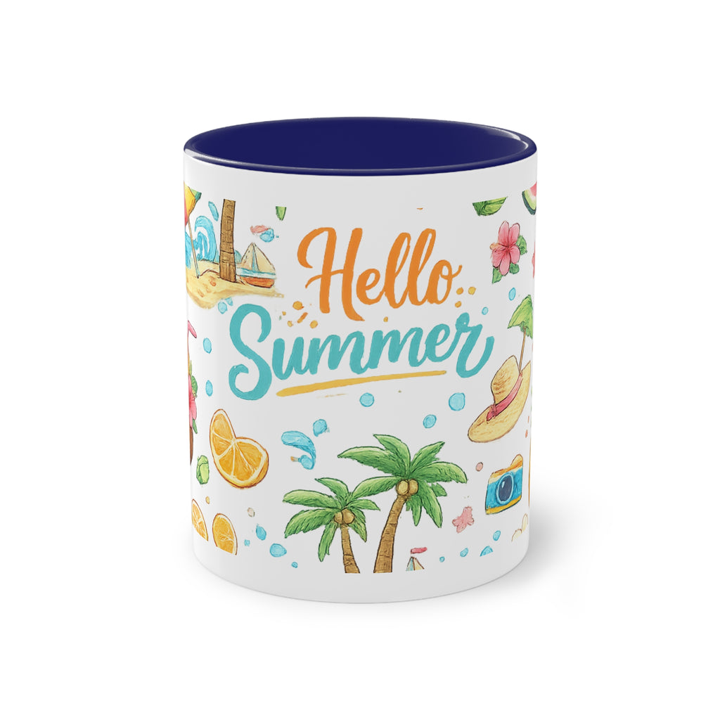 Taza Bicolor "Hello Summer" | Diseño Tropical Veraniego | Detallia