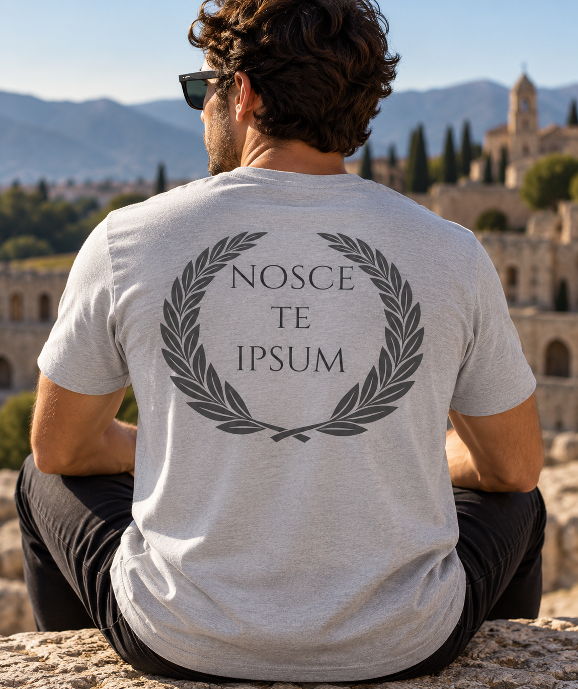 Camiseta Nosce Te Ipsum - vista de espaldas