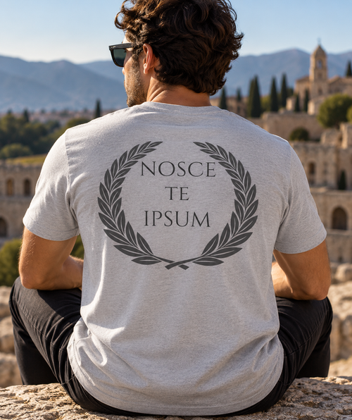 Camiseta Nosce Te Ipsum - vista de espaldas