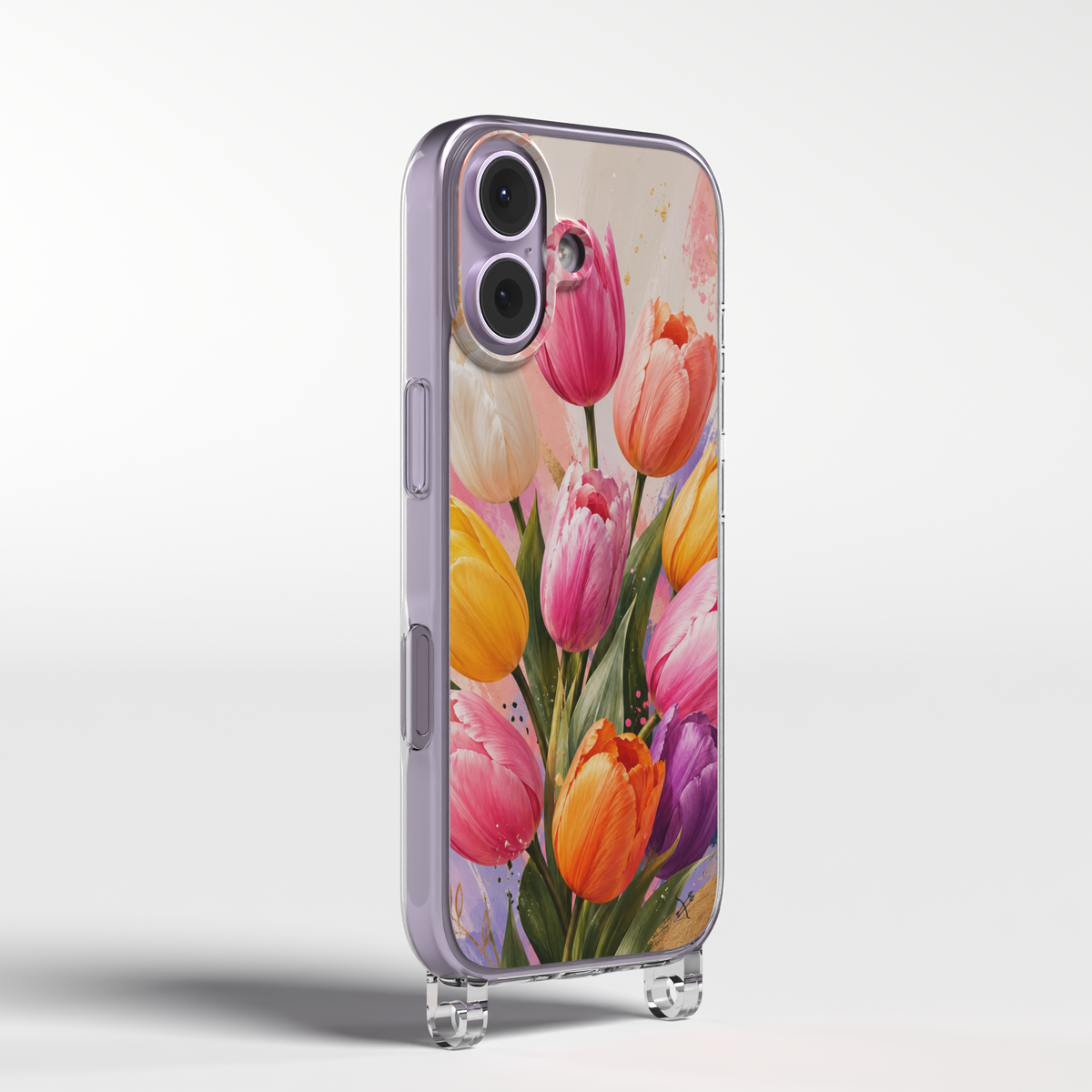 Funda Móvil Tulipanes con Cuerda - vista frontal del diseño