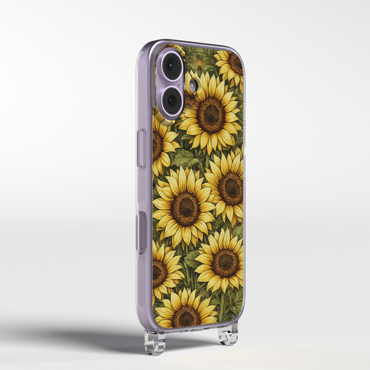 Funda Móvil Girasoles con Cuerda - vista frontal del diseño