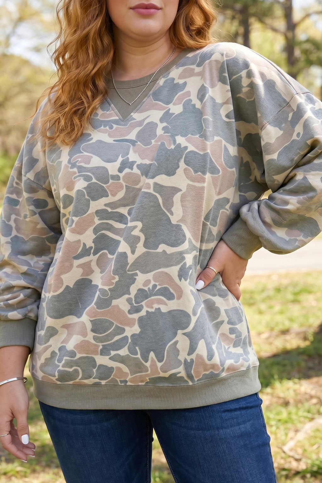 Sudadera Curvy Camuflaje Multicolor | Detallia
