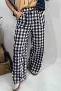 Pantalón de Cuadros Vichy con Cintura Elástica | Detallia