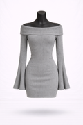 Vestido Stella de Punto con Escote Bardot | Detallia