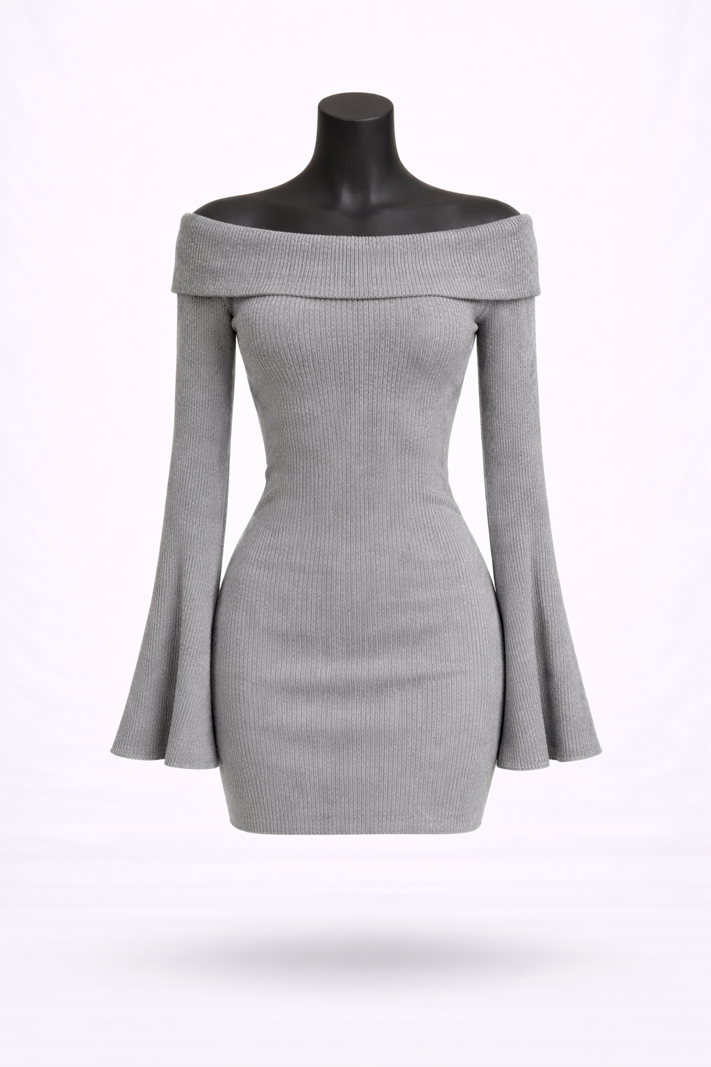 Vestido Stella de Punto con Escote Bardot | Detallia