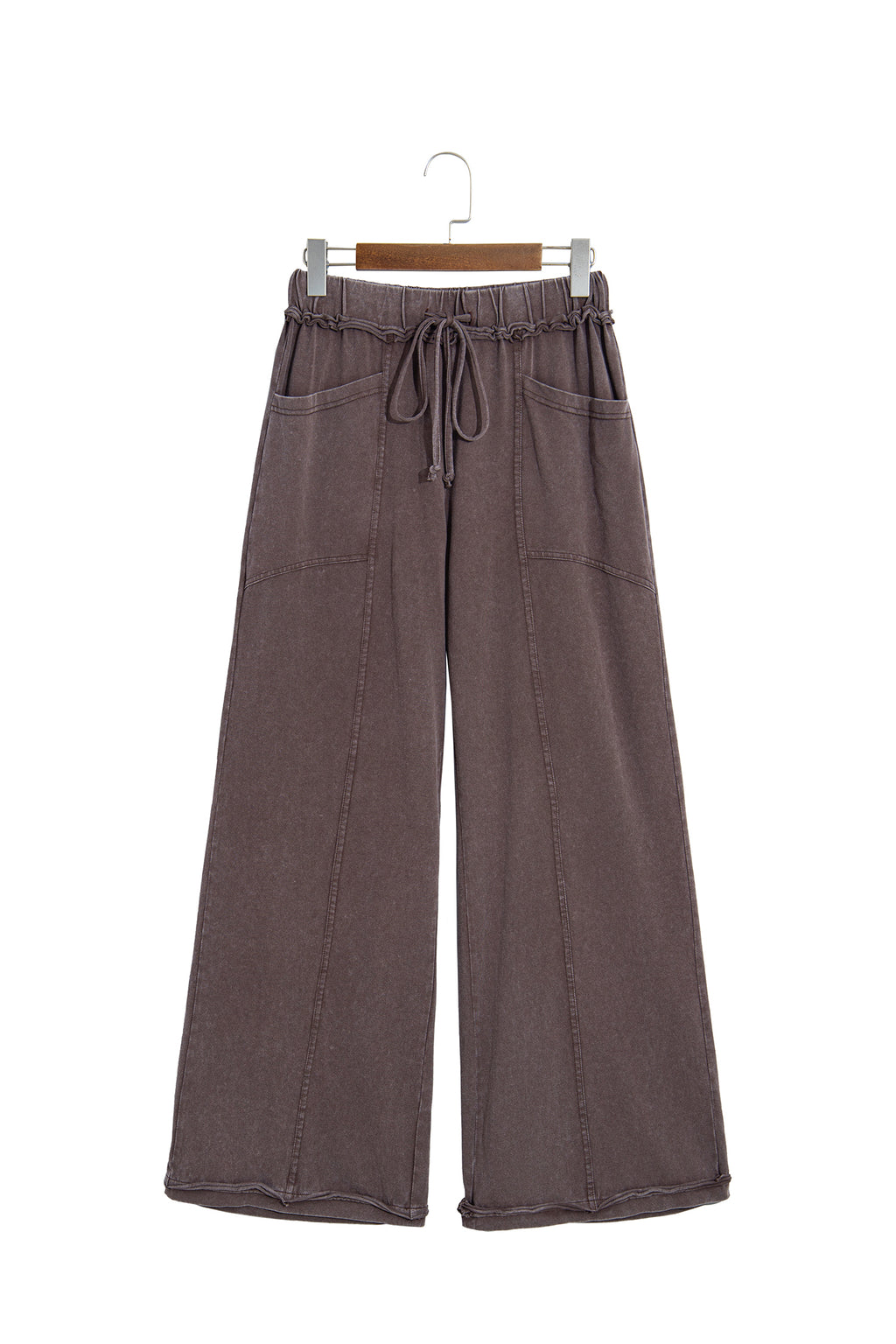 Pantalón Acampanado Café con Efecto Lavado Mineral | Detallia