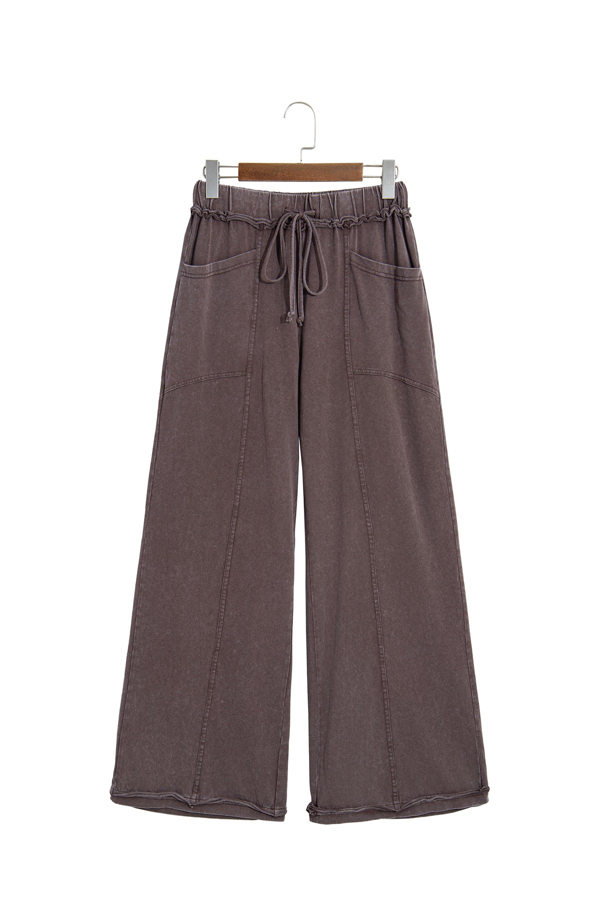Pantalón Acampanado Café con Efecto Lavado Mineral | Detallia