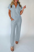 Conjunto Azul Celeste de Polo con Cremallera y Pantalón | Detallia